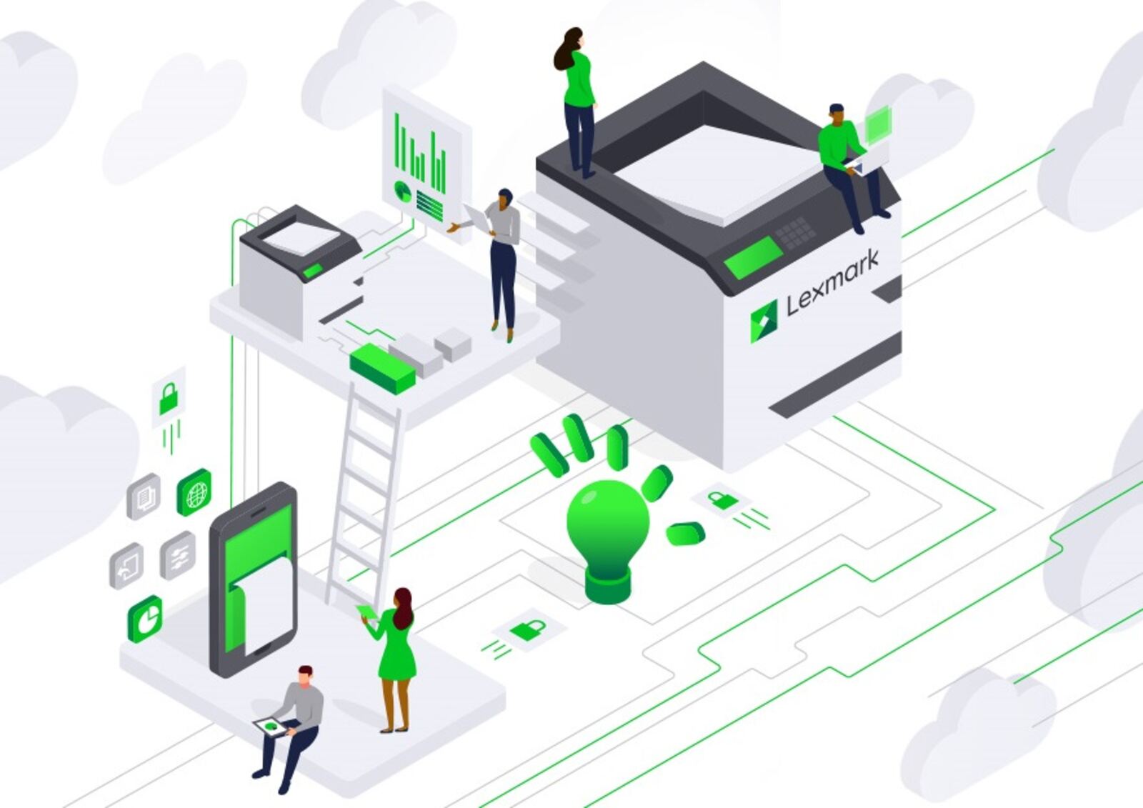 Lexmark IoT platform for connected print fleet management and real-time monitoring